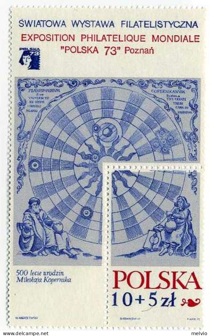 1973-Polonia (MNH=**) Foglietto S.1v."esposizione Filatelica Mondiale Polska 73" - Sonstige & Ohne Zuordnung