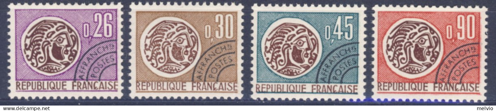 1971-Francia (MNH=**) Serie 4 Valori Moneta Gallica - Neufs