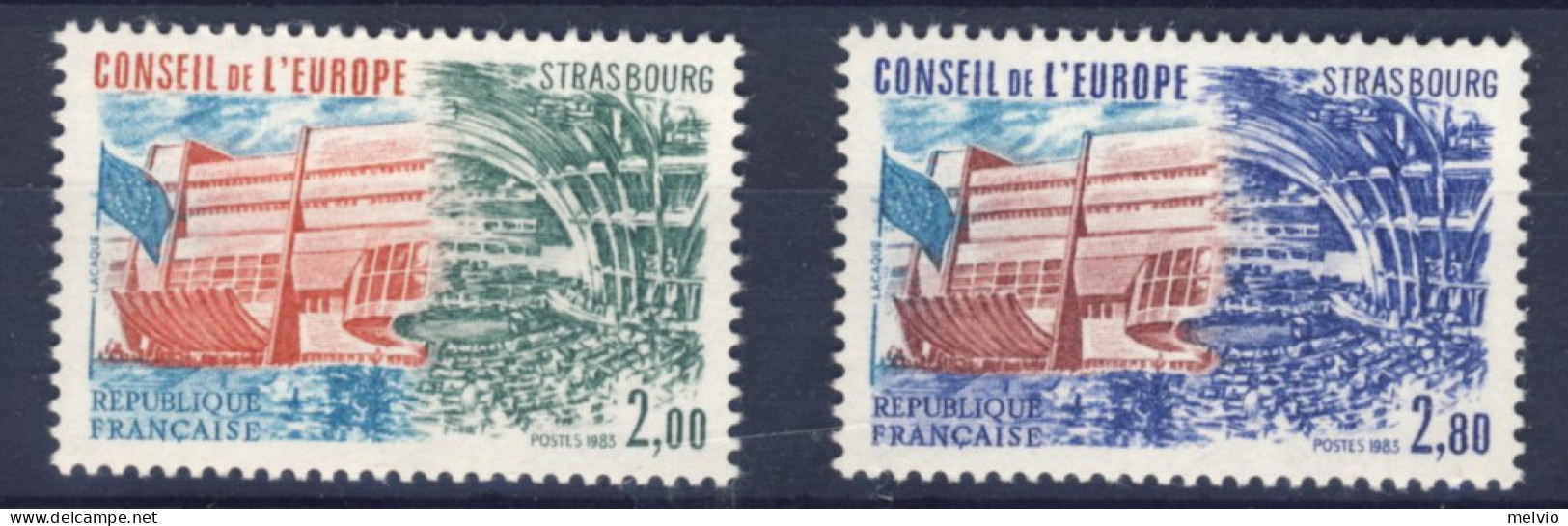 1983-Francia (MNH=**) Serie 2 Valori Consiglio D'Europa - Used Stamps
