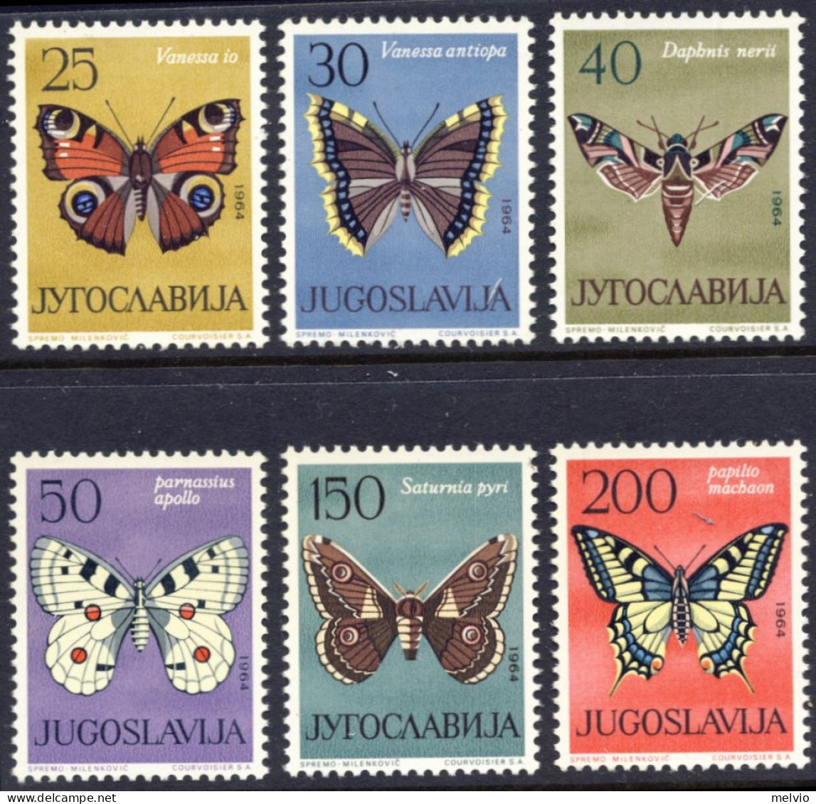 1964-Jugoslavia (MNH=**) S.6v."Farfalle" - Other & Unclassified