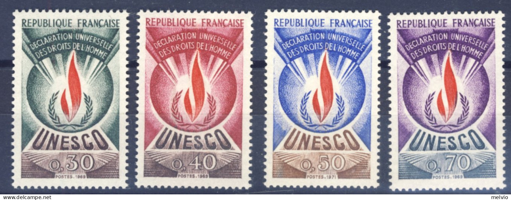 1969-Francia (MNH=**) Serie 4 Valori Unesco - Neufs