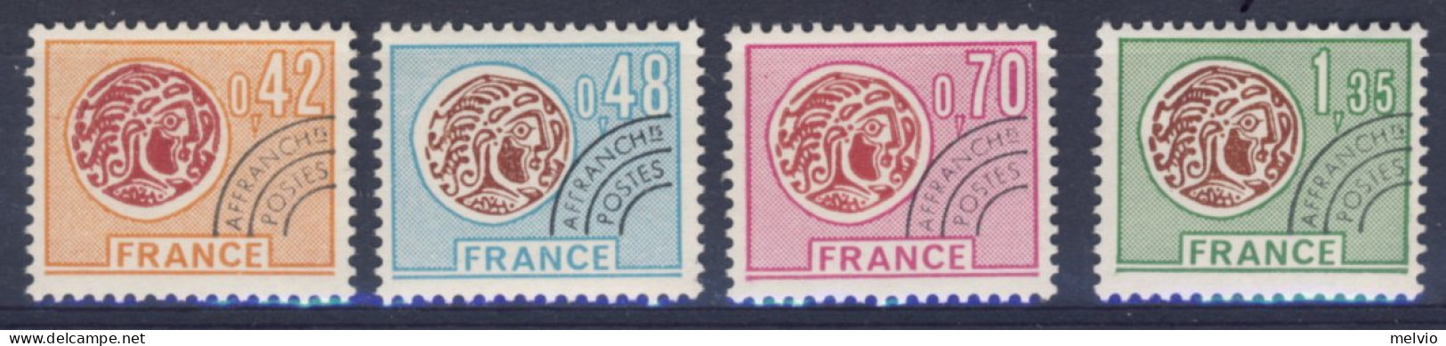 1975-Francia (MNH=**) Serie 4 Valori Moneta Gallica - Unused Stamps