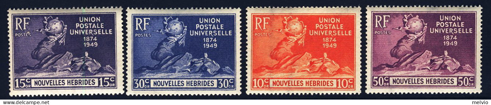 1949-Nuove Ebridi (MNH=**) S.4v. "UPU" - Used Stamps