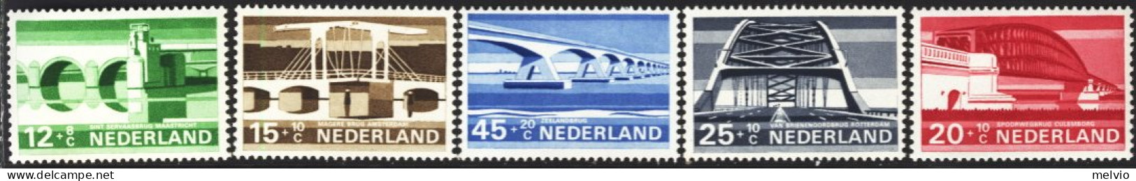 1967-Olanda (MNH=**) S.5v."Ponti,bridges" - Ungebraucht