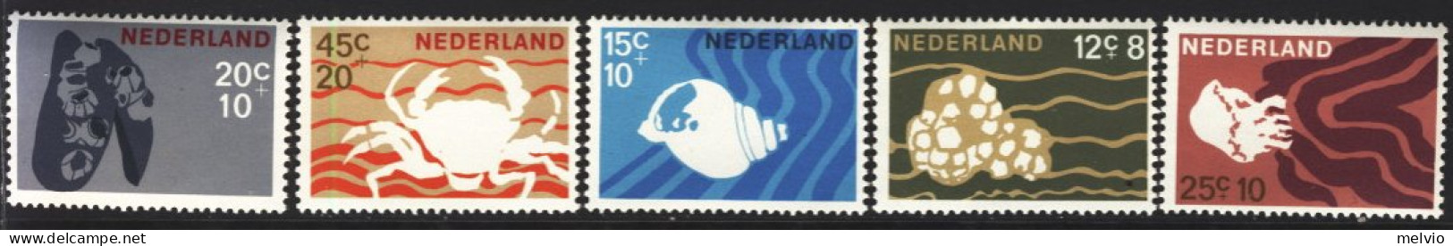 1967-Olanda (MNH=**) S.5v."Crostacei" - Unused Stamps