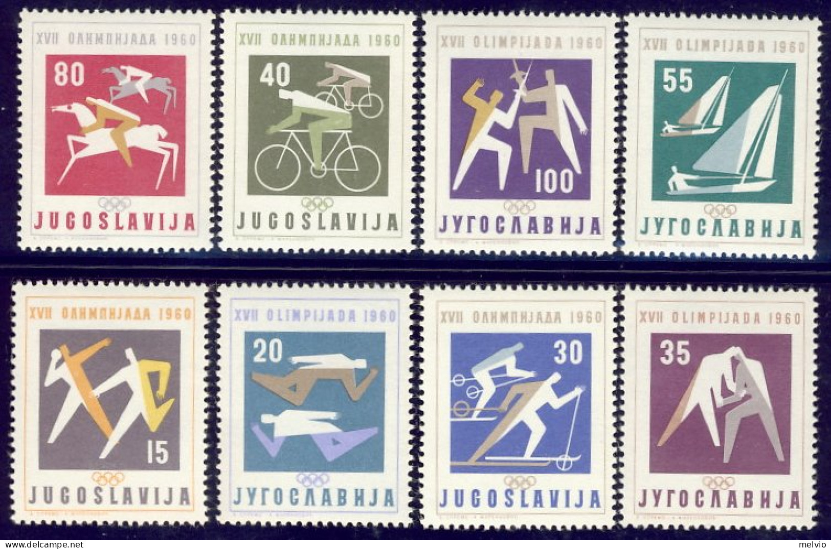 1960-Jugoslavia (MNH=**) S.8v." Olimpiadi Di Roma" - Andere & Zonder Classificatie