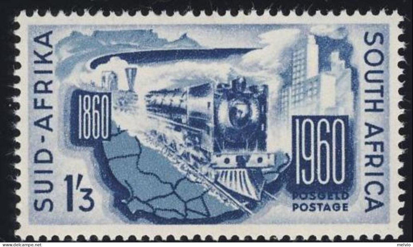 1960-Africa Del Sud (MNH=**) S.1v."centenario Delle Ferrovie" - South West Africa (1923-1990)