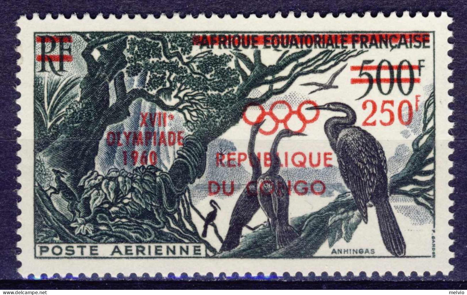1960-Togo (MNH=**) Posta Aerea S.1v."giochi Olimpici,uccelli" - Togo (1960-...)