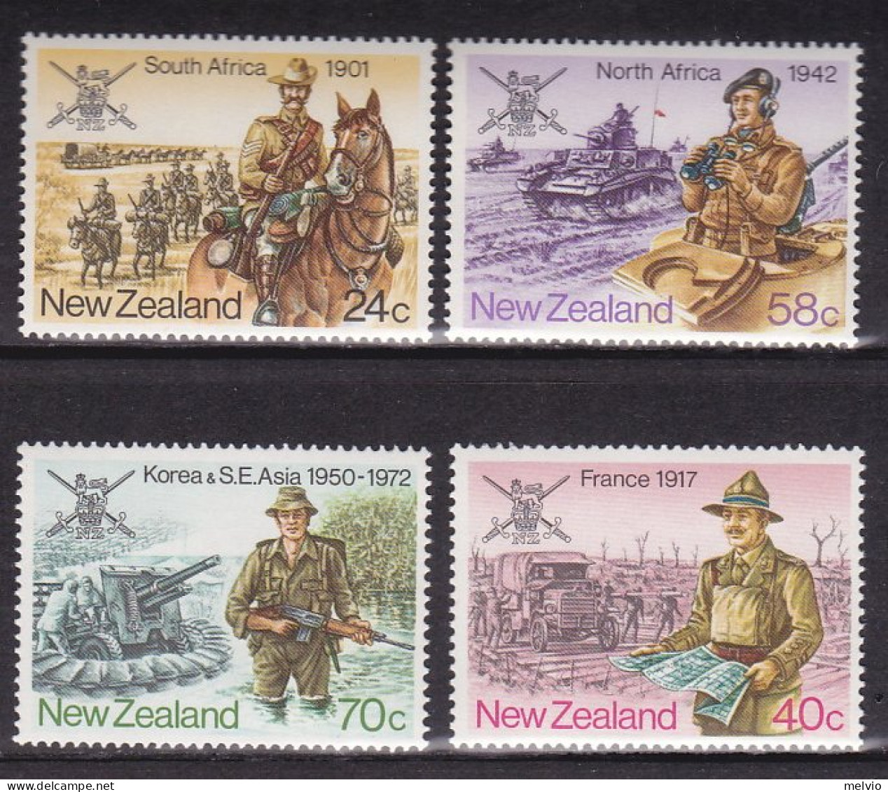 1984-Nuova Zelanda (MNH=**) S.4v."Storia Militare,uniformi" - Altri & Non Classificati