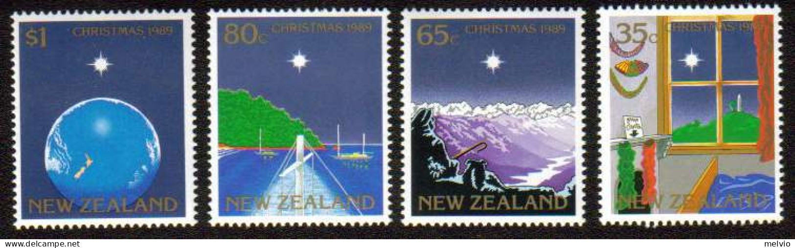 1989-Nuova Zelanda (MNH=**) S.4v."Natale" - Other & Unclassified