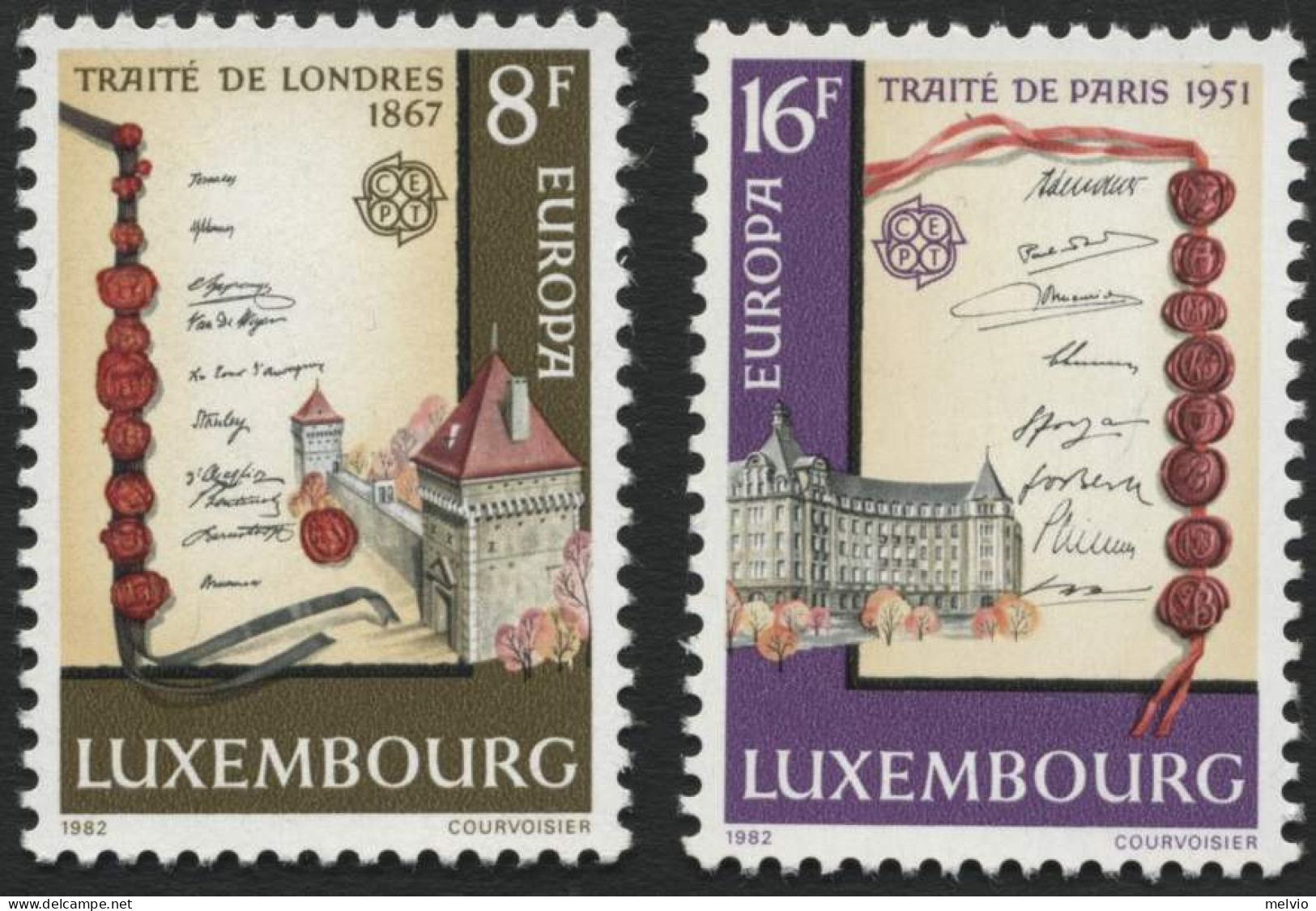 1982-Lussemburgo (MNH=**) S.2v."Europa Cept" - Sonstige & Ohne Zuordnung