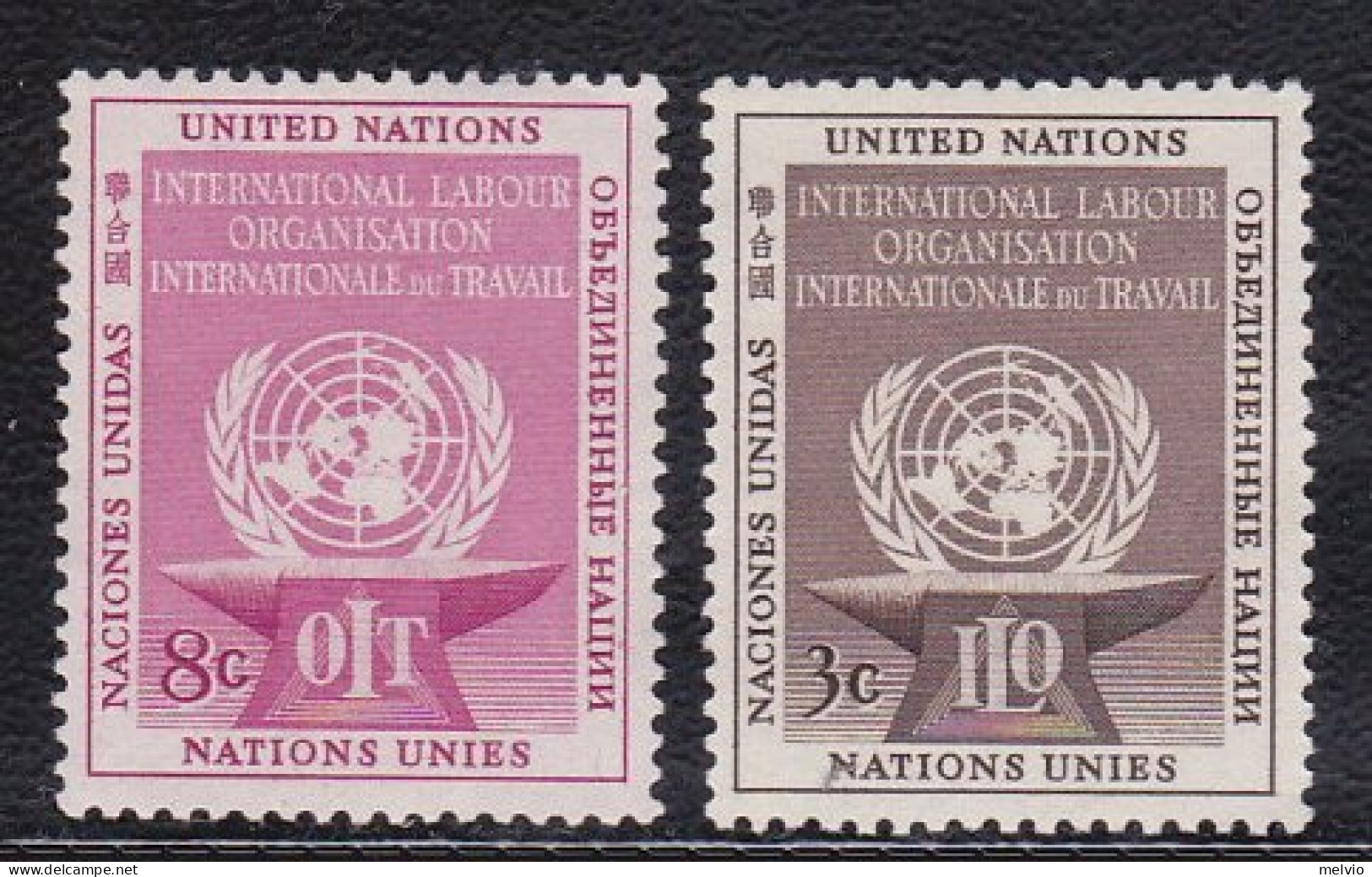 1954-Nazioni Unite (MNH=**)s.2v."Organizzazione Internaz.del Lavoro" - Sonstige & Ohne Zuordnung