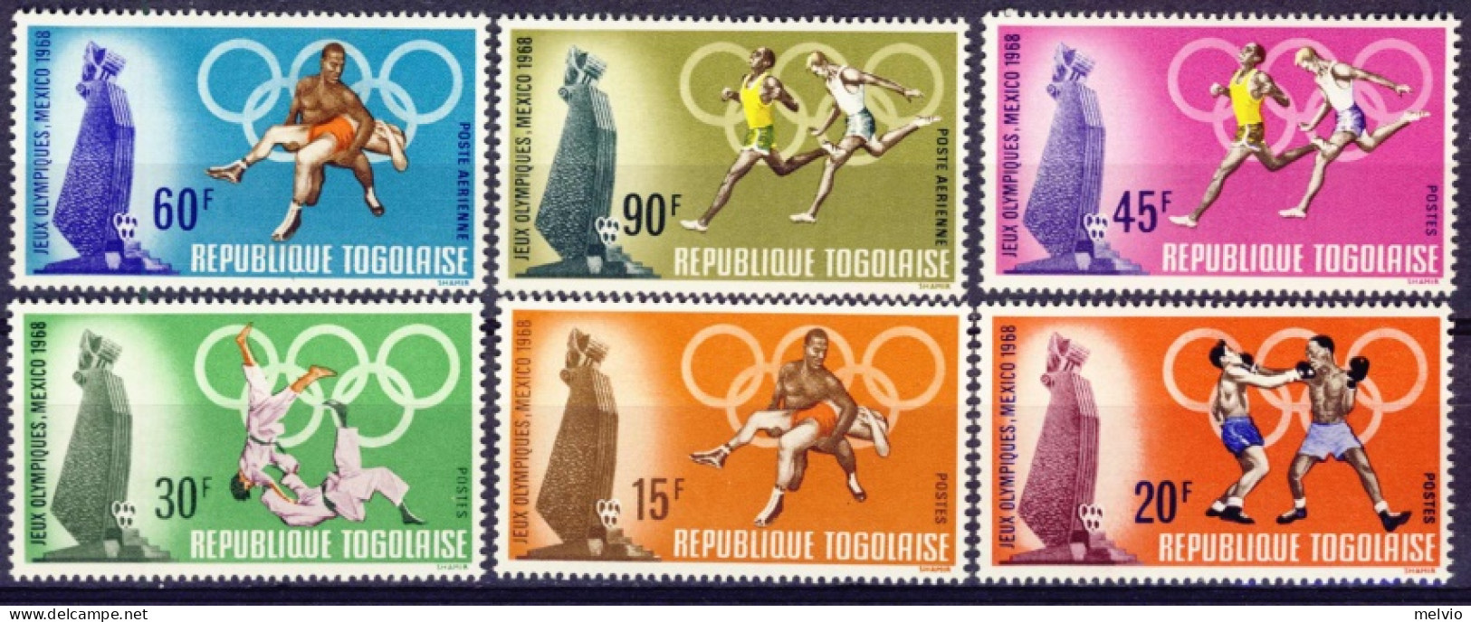 1968-Togo (MNH=**) S.6v."Olimpiadi Messico" - Togo (1960-...)