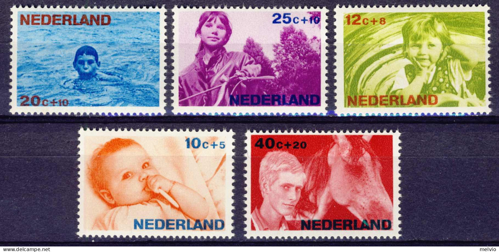 1966-Olanda (MNH=**) S.5v."Pro Infanzia" - Ungebraucht