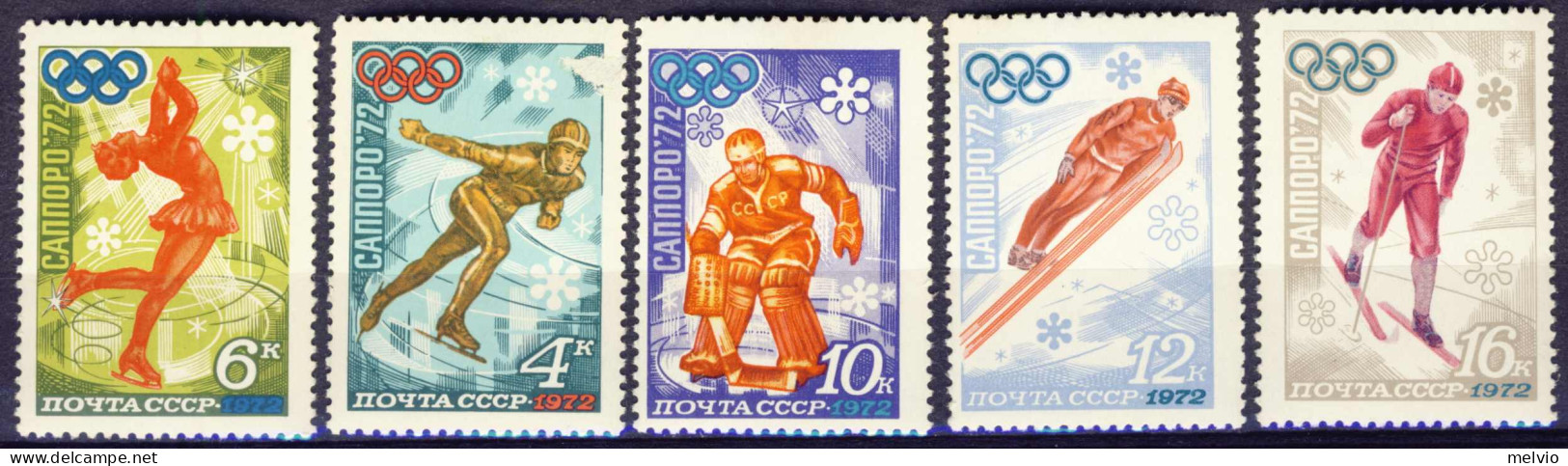 1972-Russia (MNH=**) S.5v."Olimpiadi Sapporo" - Other & Unclassified