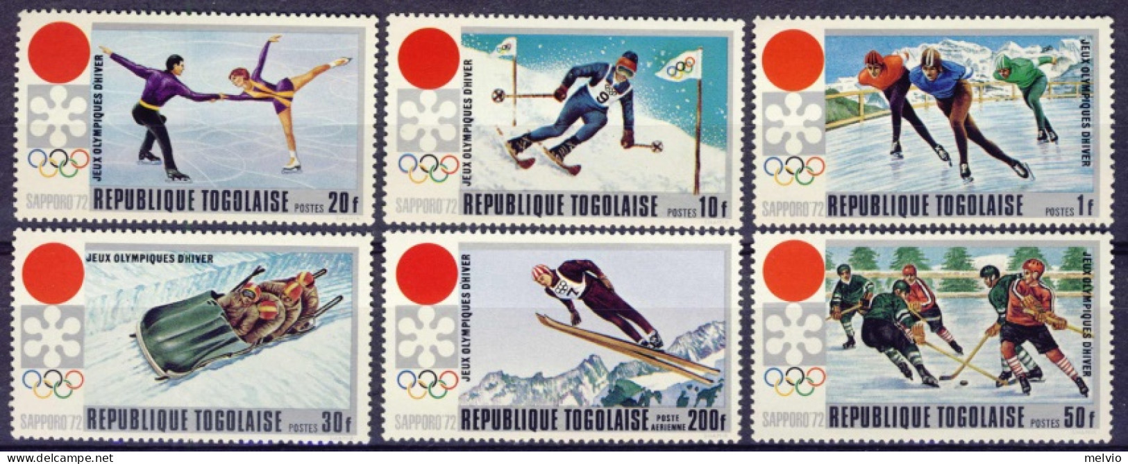 1972-Togo (MNH=**) S.6v."Olimpiadi Sapporo" - Togo (1960-...)