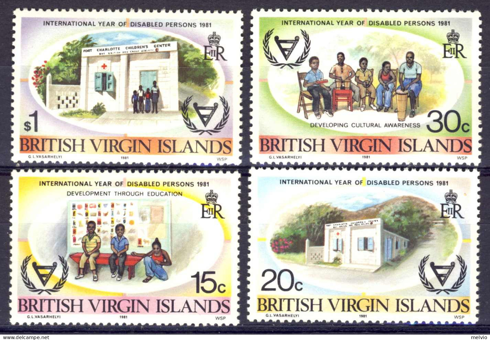 1981-Isole Vergini (MNH=**)s.4v."Intl. Year Of The Disabled Persons" - Iles Vièrges Britanniques