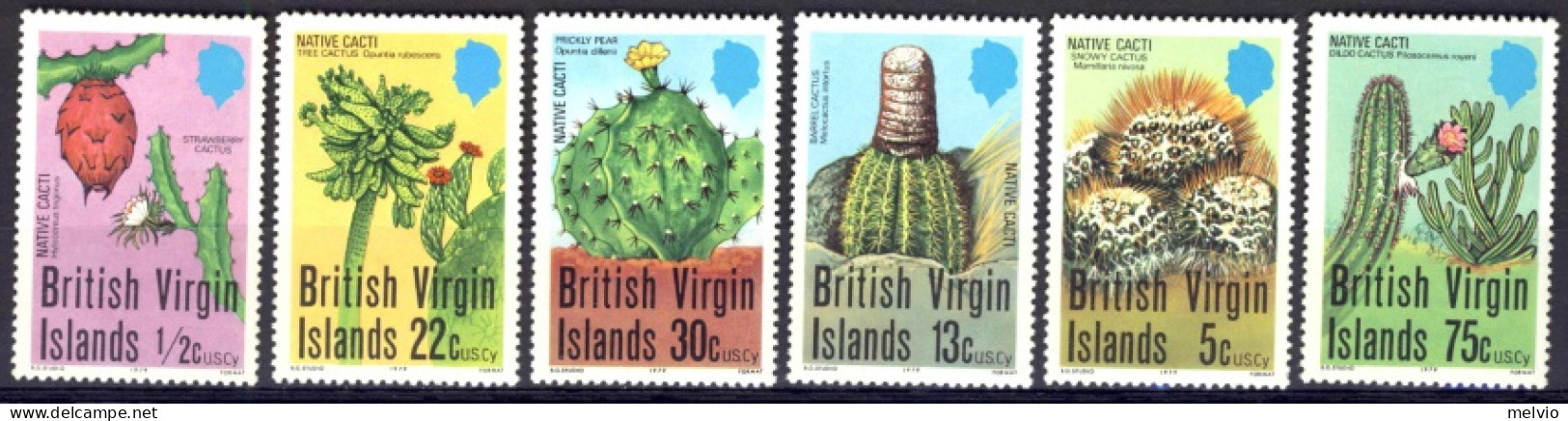 1979-Isole Vergini (MNH=**)s.6v."Native Cacti" - British Virgin Islands