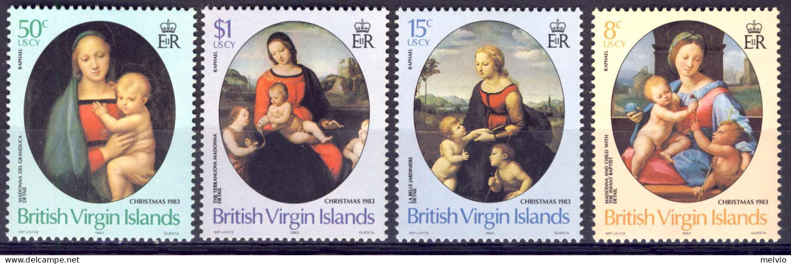 1983-Isole Vergini (MNH=**)s.4v."Christmas" - British Virgin Islands