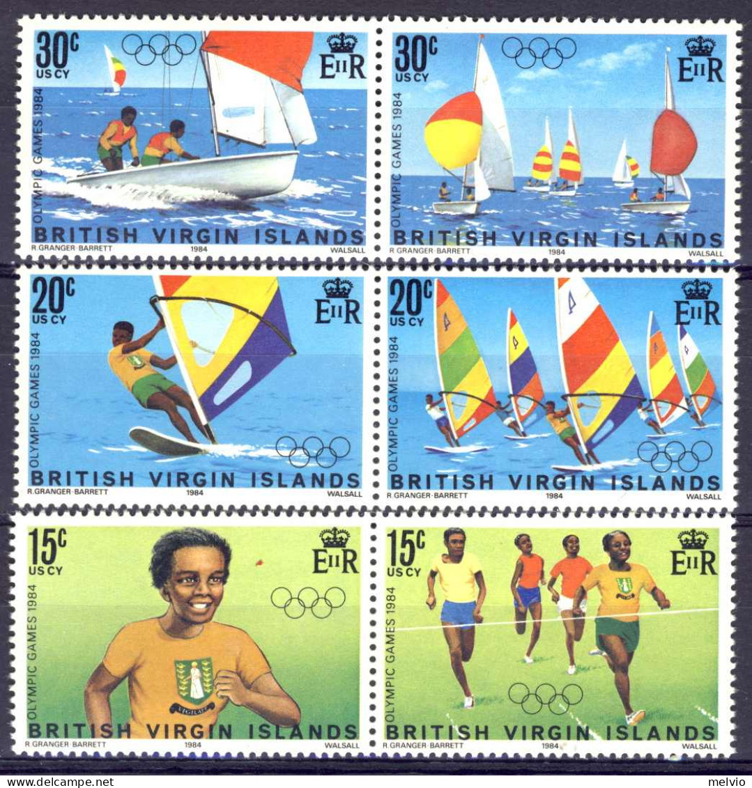 1984-Isole Vergini (MNH=**)s.6v."Summer Olympics" - British Virgin Islands