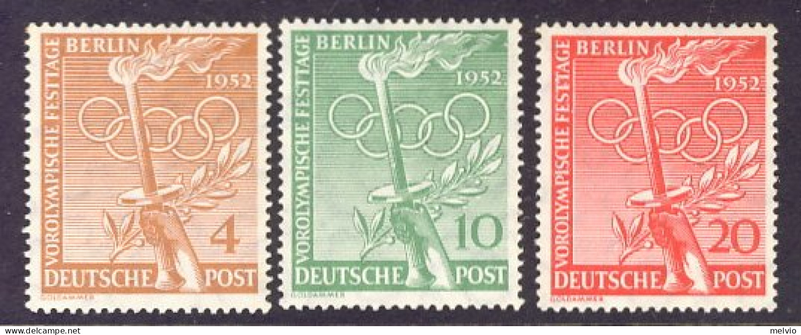 1952-Germania (MNH=**) S.3v." Olimpiadi Di Helsinki" - Ongebruikt