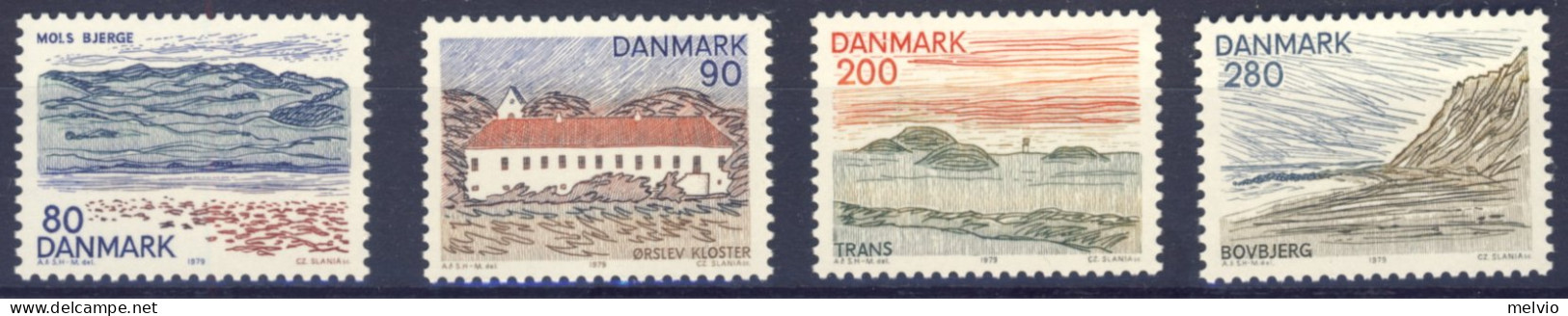 1978-Danimarca (MNH=**) Serie 4 Valori Vedute Dello Jutland Centrale - Altri & Non Classificati