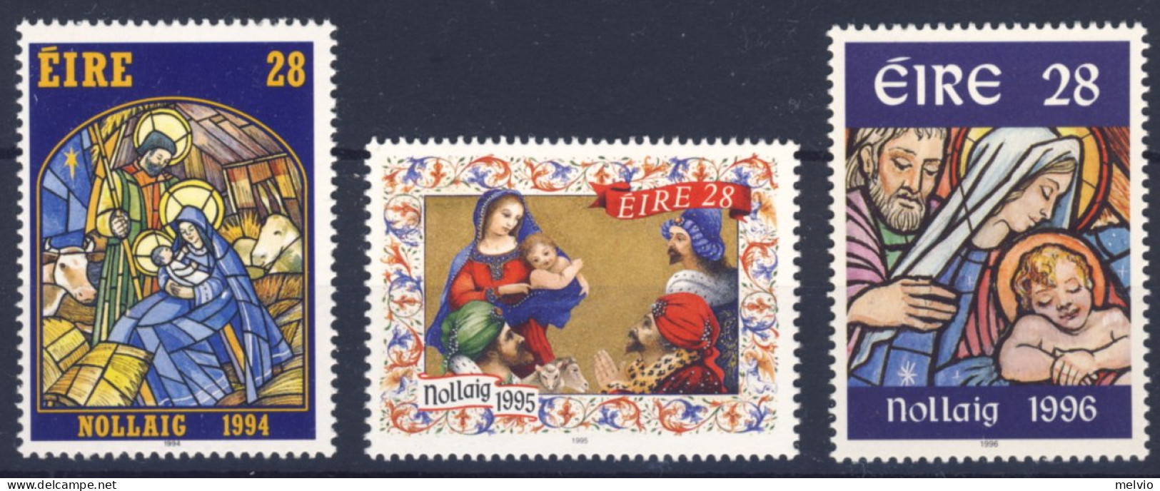 1994/96-Irlanda (MNH=**) 3 Serie 3 Valori Natale - Altri & Non Classificati