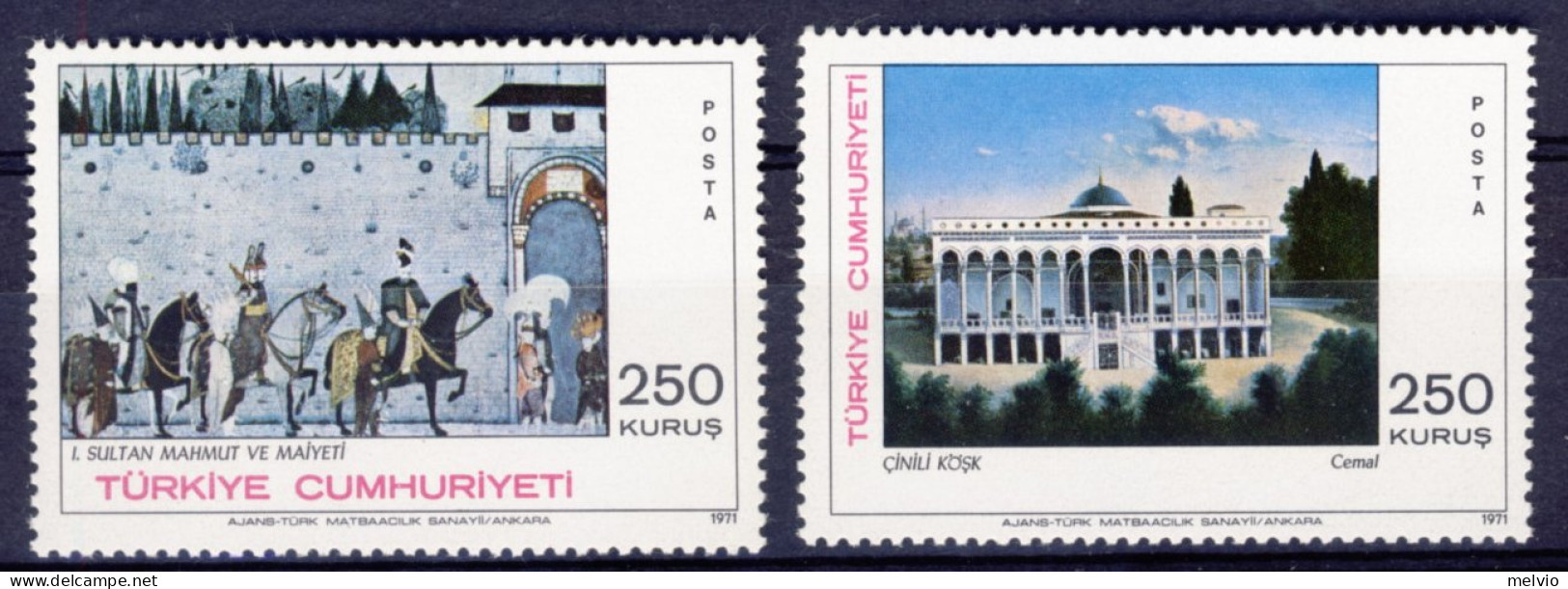 1971-Turchia (MNH=**) Serie Due Valori Dipinti - Autres & Non Classés