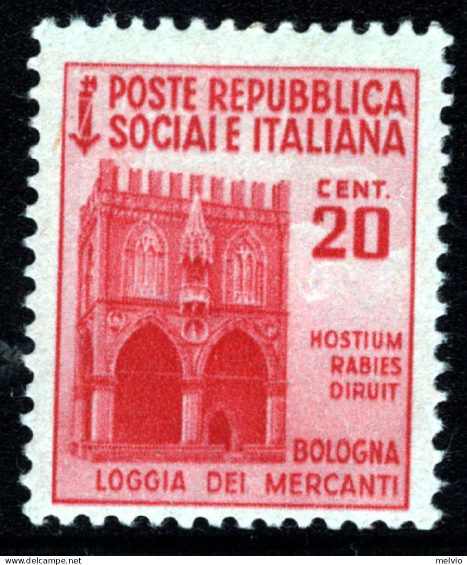 1944-Italia (MNH=**) 20c.varietà SOCIAIE Invece Di SOCIALE - Mint/hinged