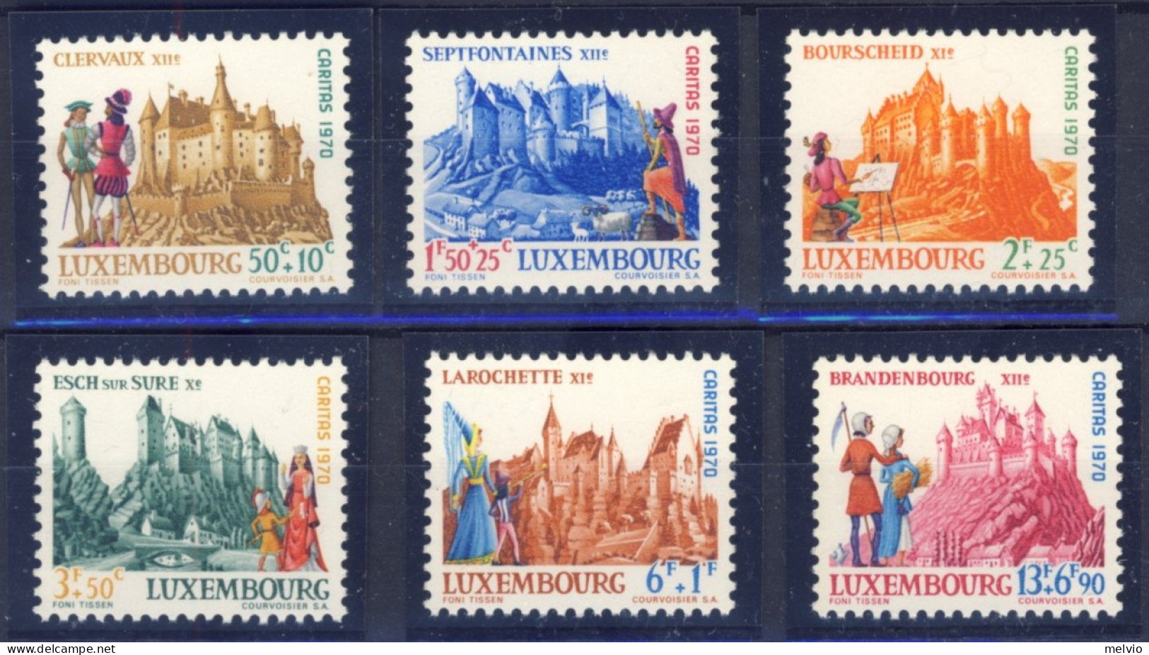 1970-Lussemburgo (MNH=**) Serie 6 Valori Abitazioni Feudali,caritas - Autres & Non Classés