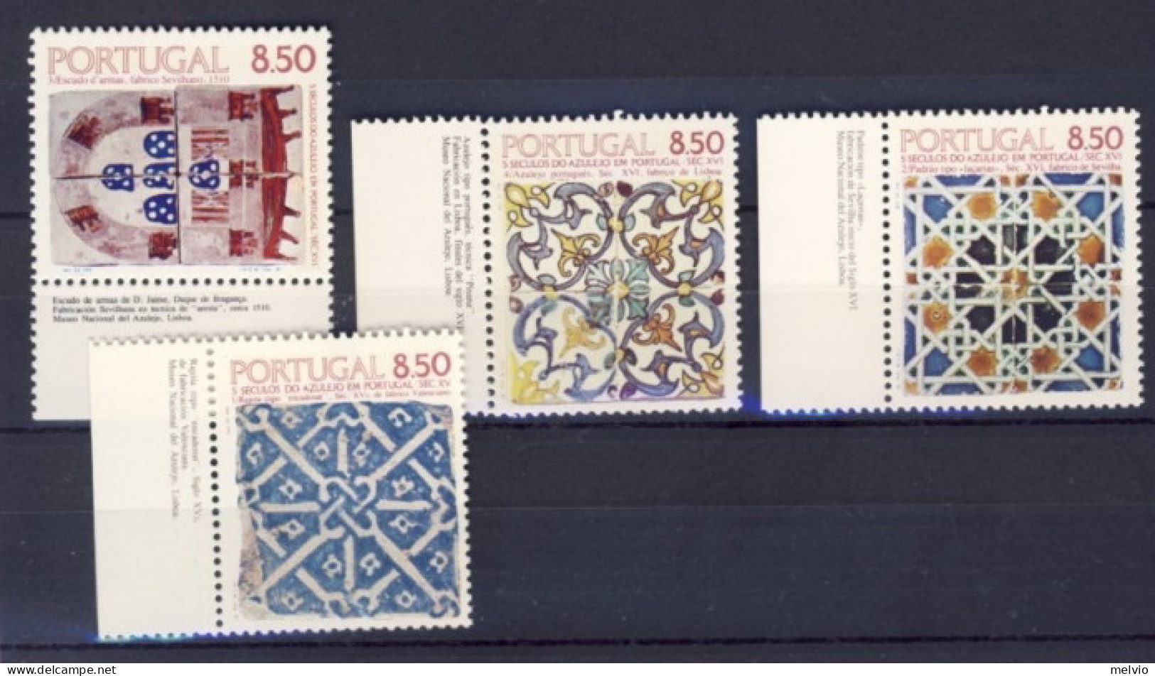 1981-Portogallo (MNH=**) 4 Serie 4 Valori Maioliche - Other & Unclassified