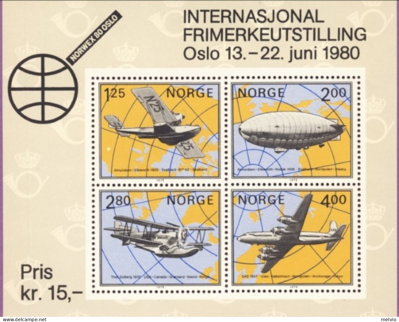1979-Norvegia (MNH=**) Foglietto 4 Valori Esposizione Filatelica Internazionale  - Andere & Zonder Classificatie
