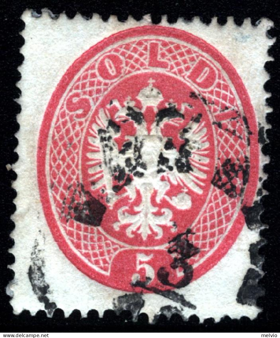 1861-Lombardo Veneto (O=used) 5s.rosa - Lombardo-Vénétie