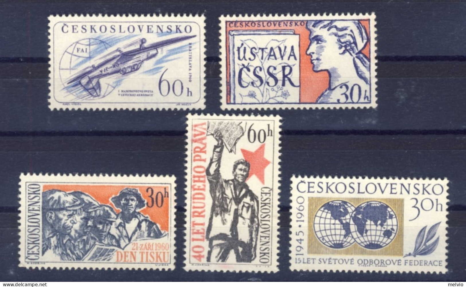 1960-Cecoslovacchia (MNH=**) Serie 5 Valori - Otros & Sin Clasificación
