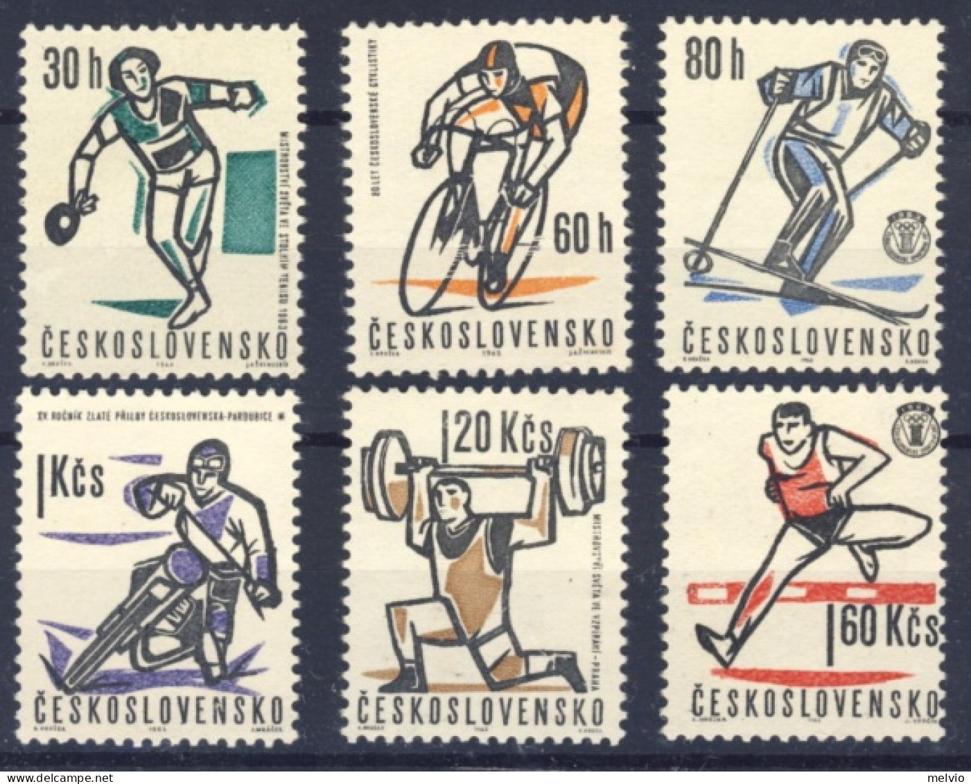 1963-Cecoslovacchia (MNH=**) Serie 6 Valori Sport - Sonstige & Ohne Zuordnung