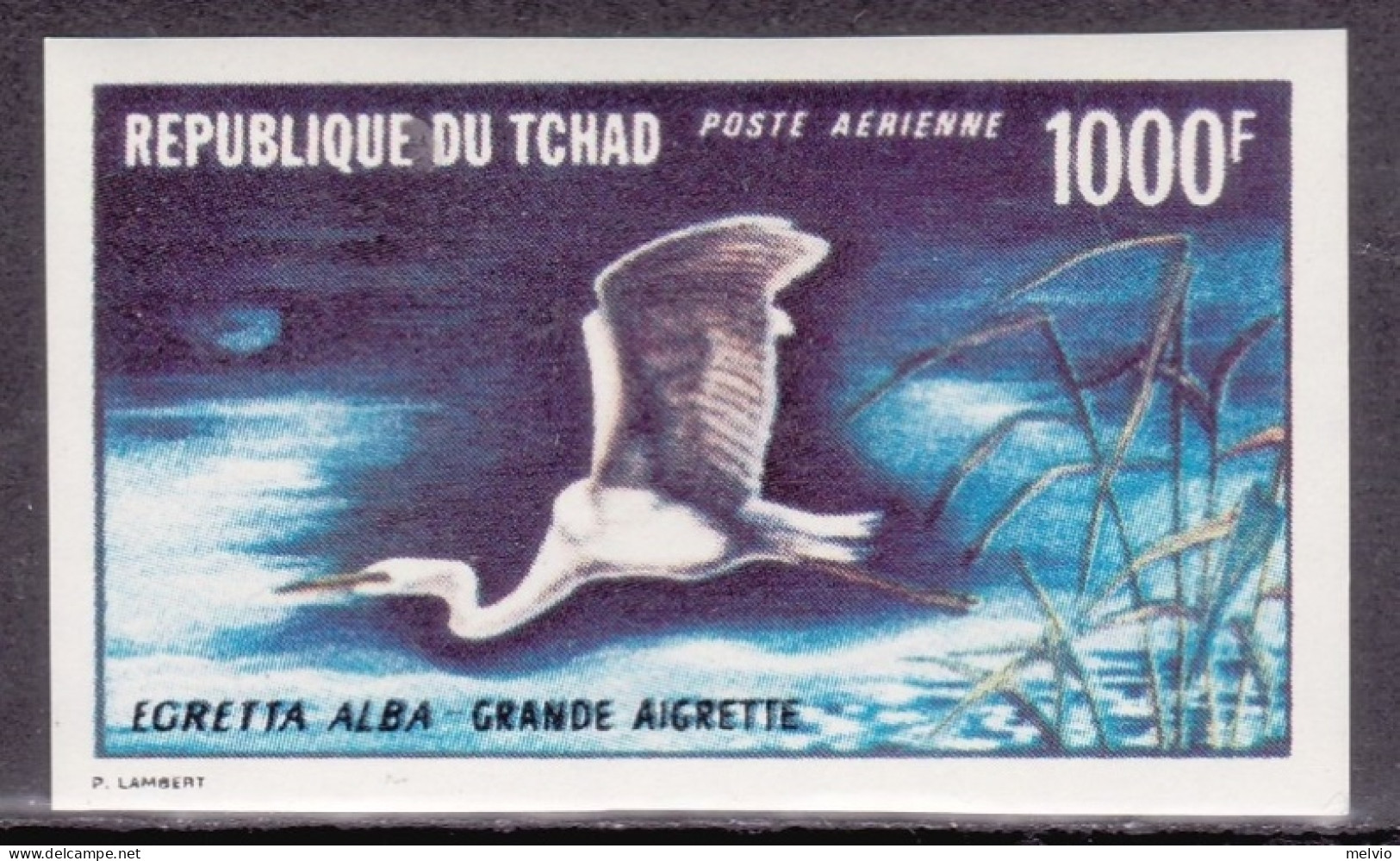 1971-Ciad  (MNH=**) Posta Aerea S.1v.non Dentellato "Uccello In Volo" - Tschad (1960-...)