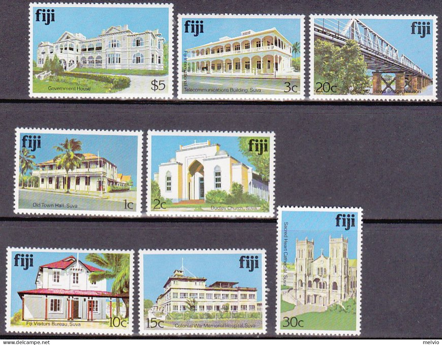 1979-Fiji (MNH=**) S.8v."Architettura" - Fiji (1970-...)