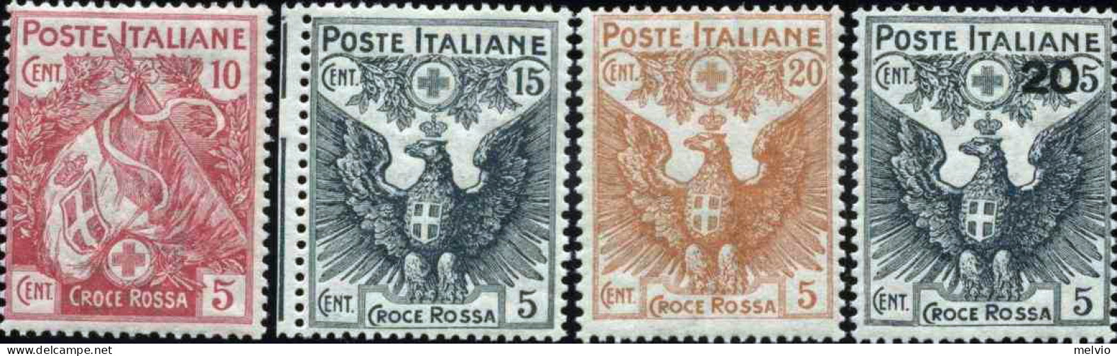 1915-Italia (MNH=**) S.4v."Pro Croce Rossa"cat.Sassone Euro 200 - Mint/hinged