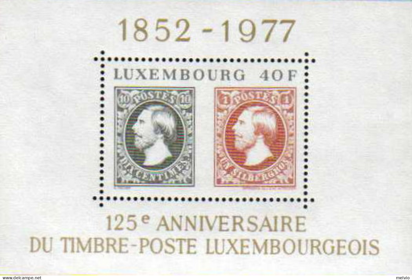1977-Lussemburgo (MNH=**) Foglietto S.1v."Anniversario Poste"catalogo Euro7 - Other & Unclassified