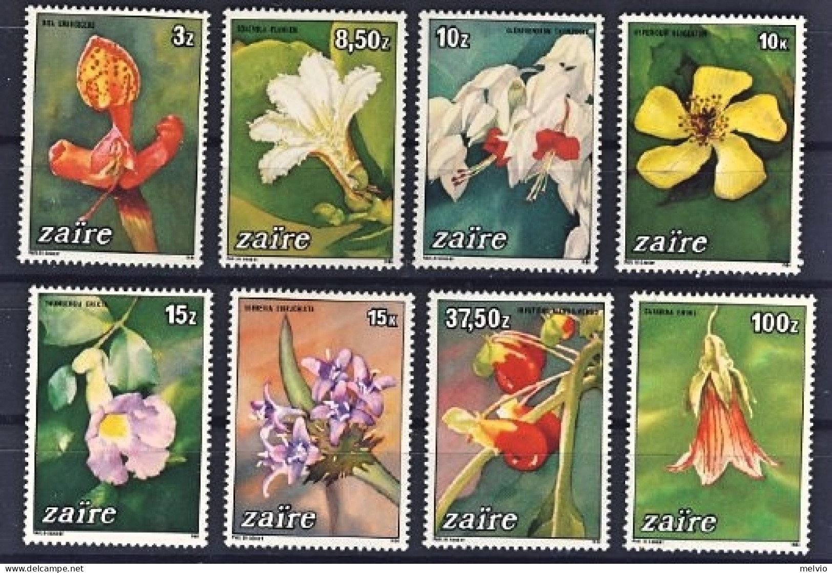1984-Zaire (MNH=**) S.8v."Fiori, Orchidee" - Africa (Other)