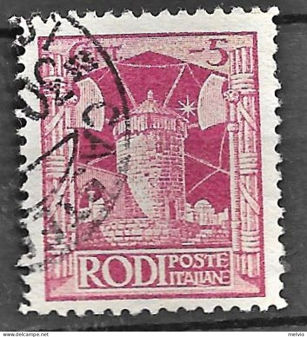 1930 CASTELLOS/ ISOLA DI RODI C.2 Quasi Completo, Su Francobollo Rodi C.5 - Aegean (Rodi)