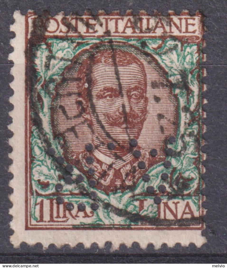 1901-Italia (O=used) L.1 Floreale Con Perforazione A.R. - Marcophilia