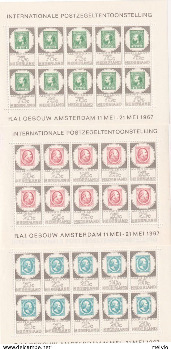 1967-Olanda (MNH=**) Amphilex Tre Foglietti 10v. - Ungebraucht