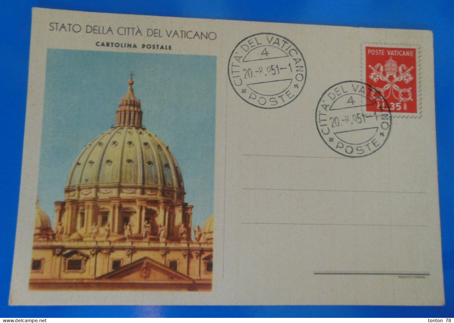 ENTIER POSTAL SUR CARTE  -  1951 - Entiers Postaux