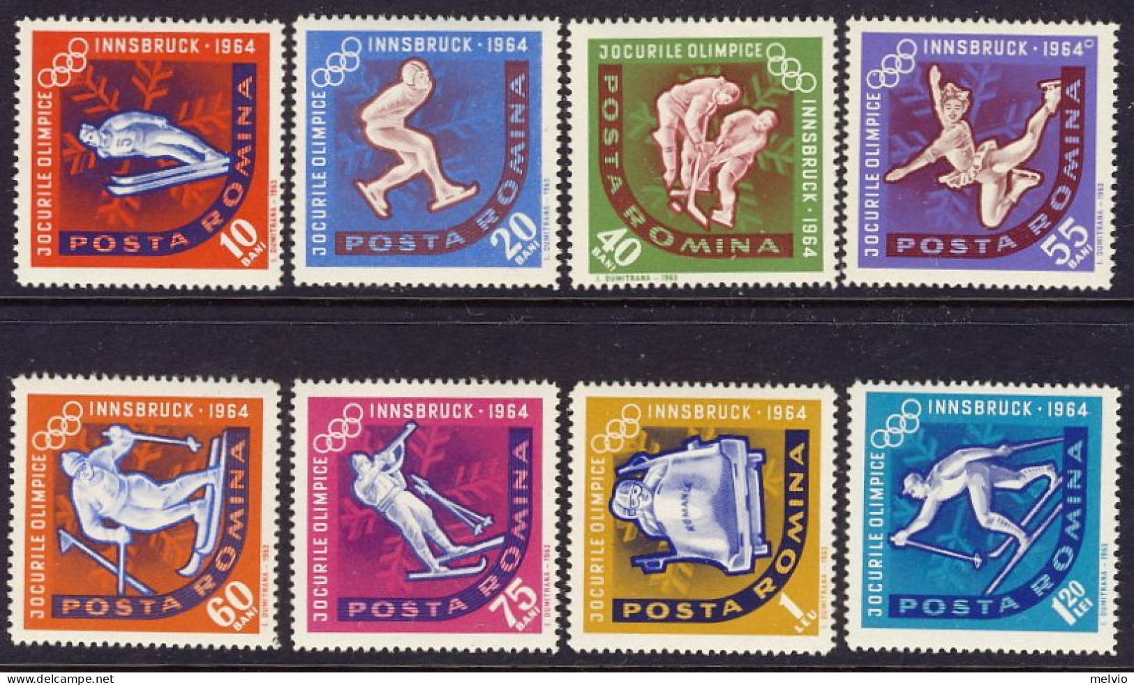 1964-Romania (MNH=**) S.8v." Olimpiadi Invernali Di Innsbruck" - Other & Unclassified