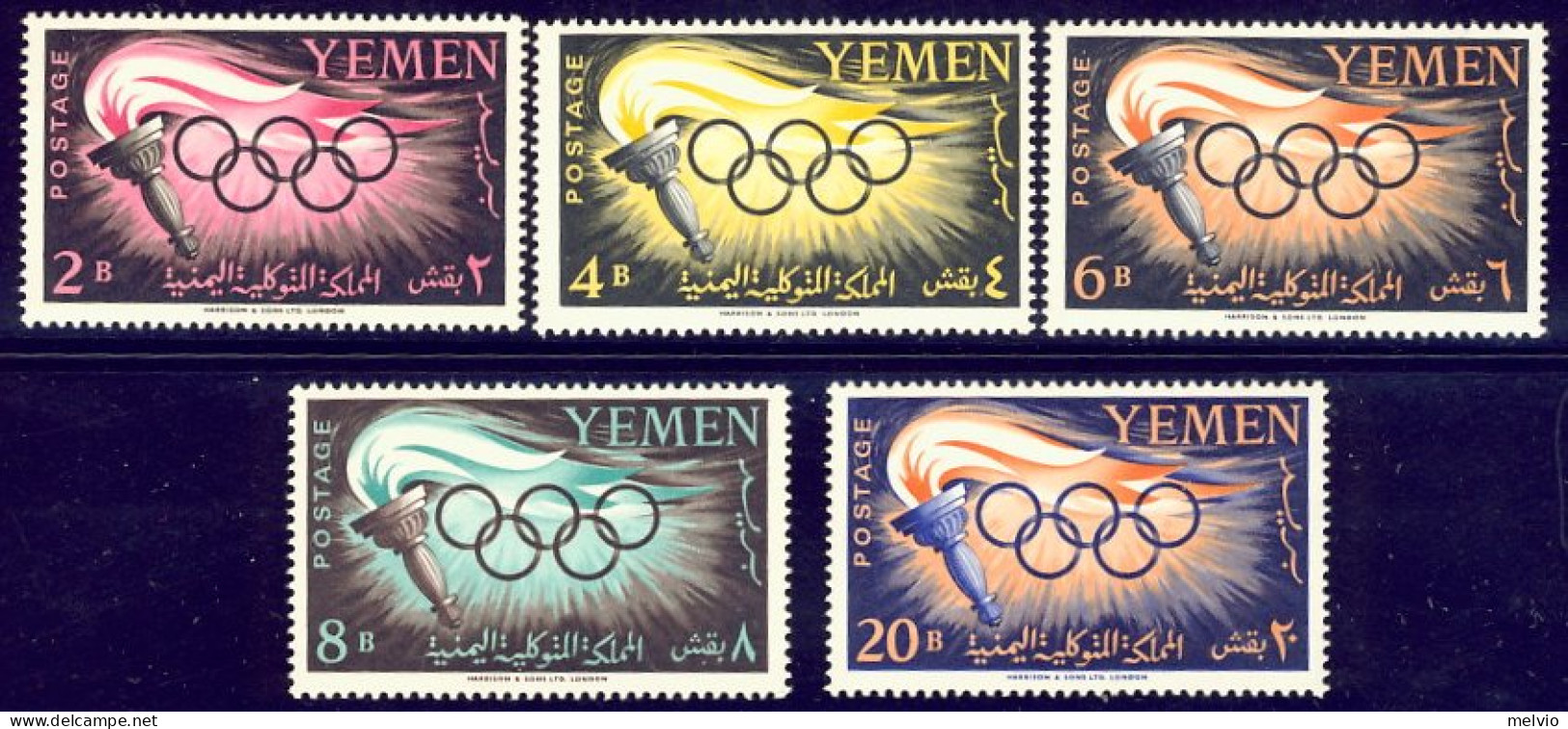 1960-Yemen (MNH=**) Repubblica Araba S.5v." Olimpiadi Di Roma" - Yemen