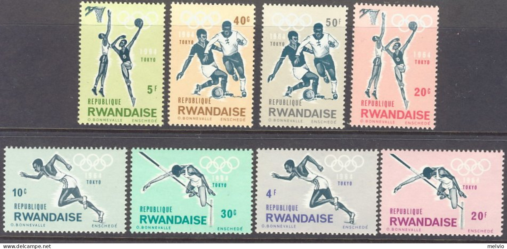 1964-Rwanda (MNH=**) S.8v." Olimpiadi Di Tokyo" - Andere & Zonder Classificatie