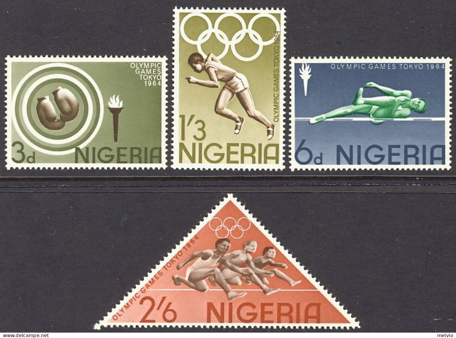 1964-Nigeria (MNH=**) S.4v." Olimpiadi Di Tokyo" - Nigeria (1961-...)