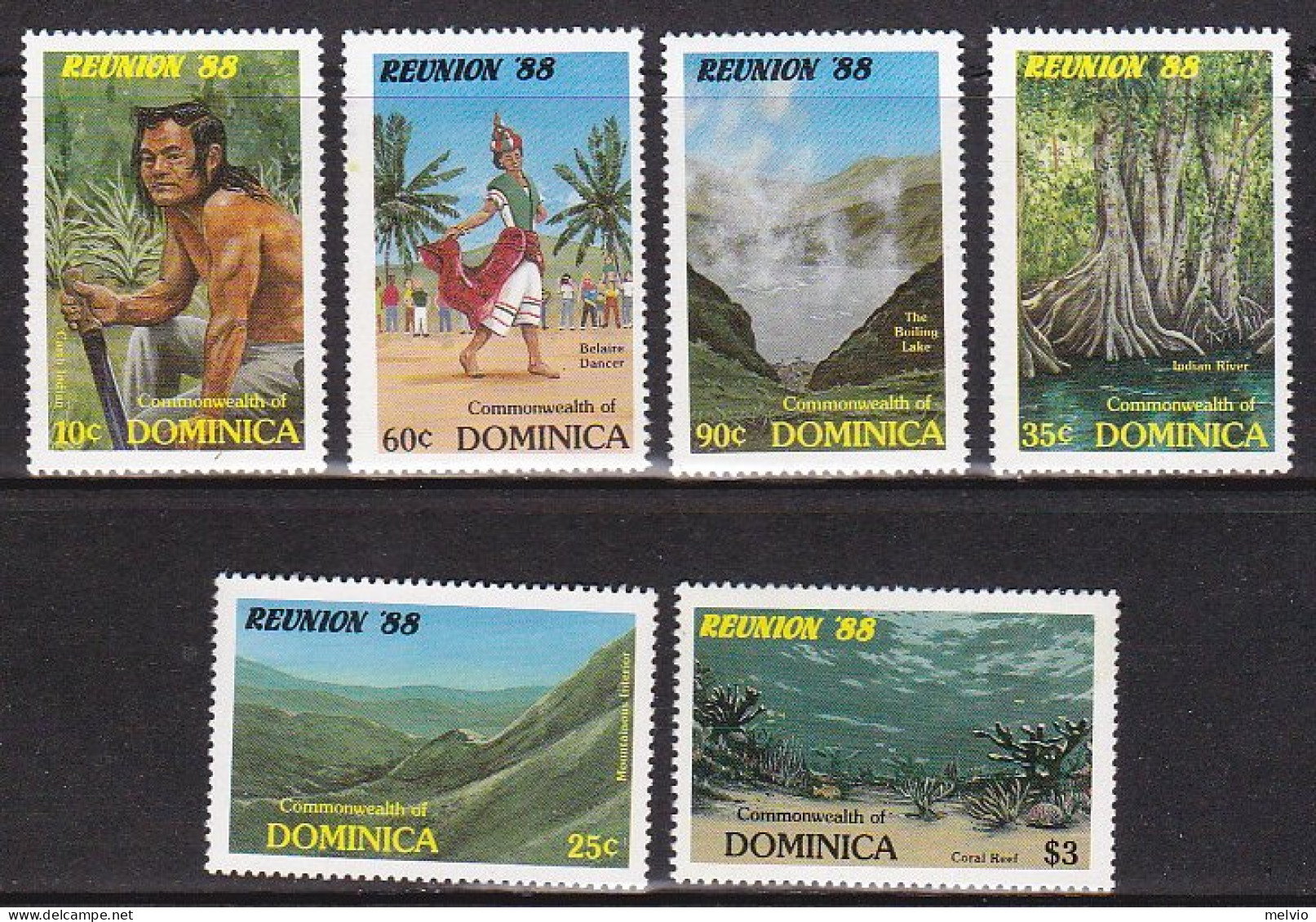 1988-Dominica (MNH=**) S.6v."programma Turistico Reunion 88"cat.Yvert Euro 4,75 - Dominique (1978-...)
