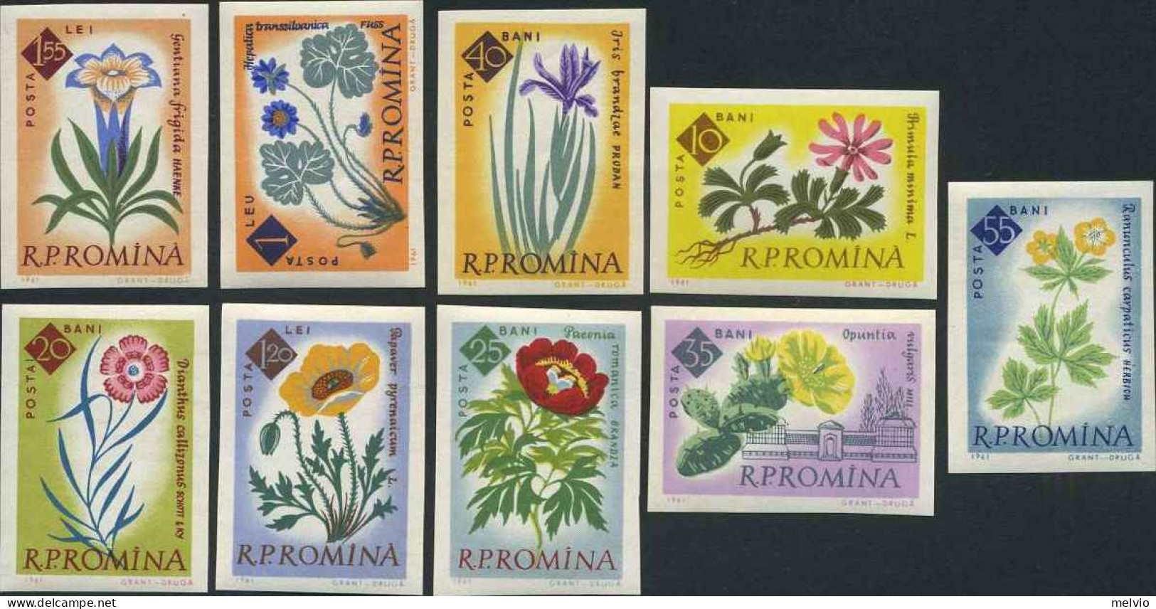 1961-Romania (MNH=**) Non Dentellati S.9v."centenario Del Giardino Botanico A Bu - Autres & Non Classés